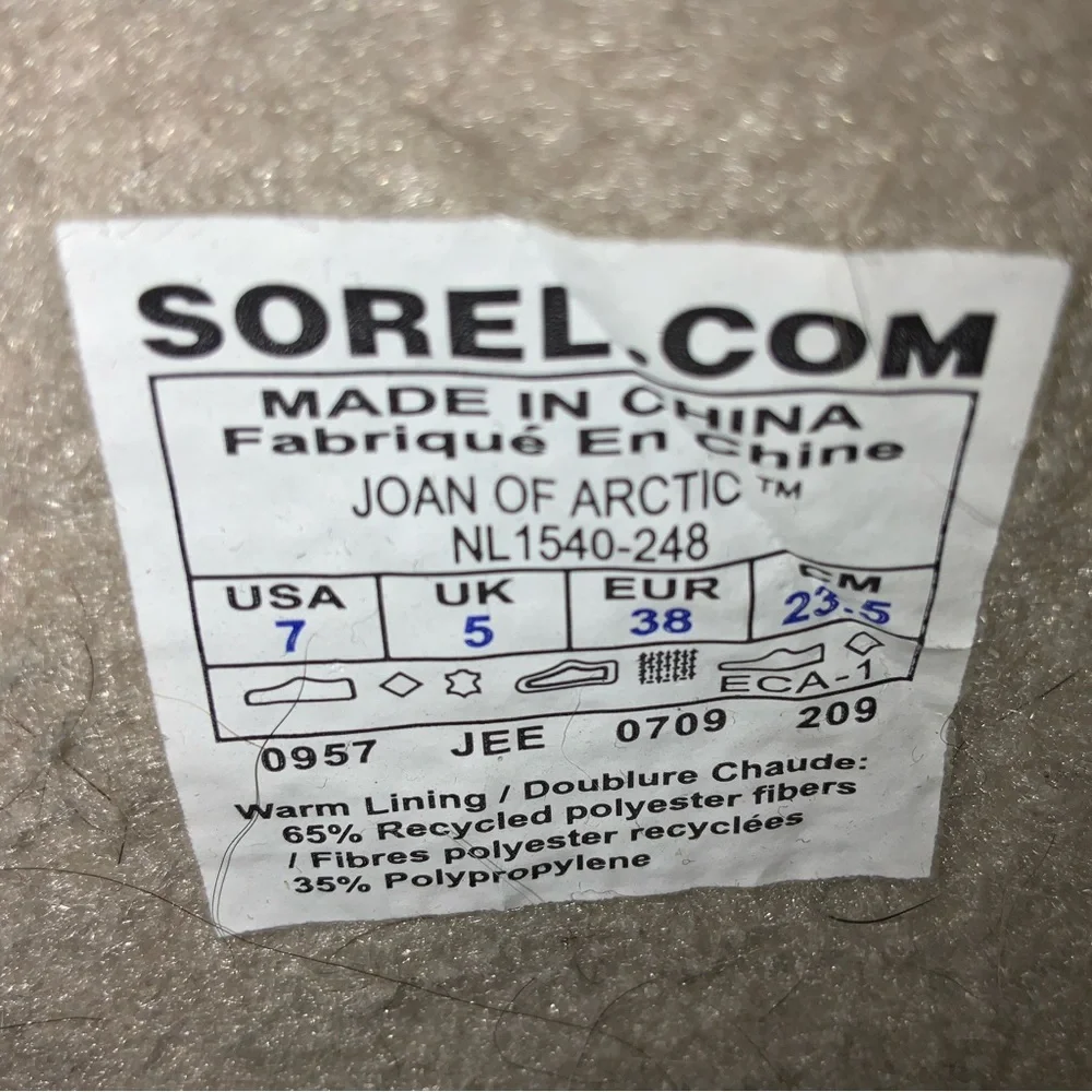 SOREL Joan of Arctic Boots Waterproof Brown Tan Black Size 7